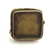 Ring Blank Base Bezel Setting , Adjustable Antique Bronze Plated Brass (25x25mm square blank ) G5705