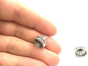 4 Birdcage Charms Antique Silver Plated Brass  (15x13mm)  G5707