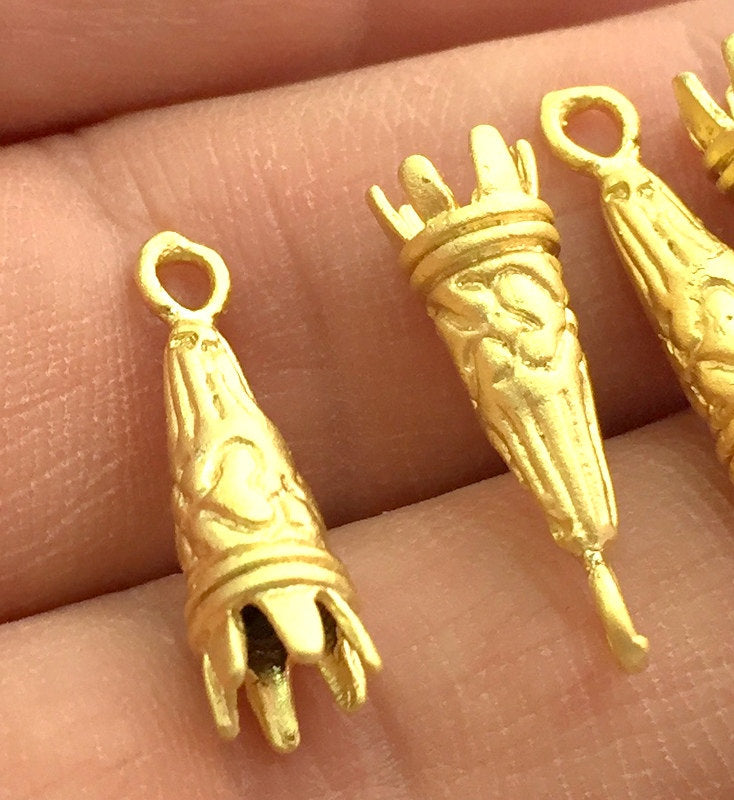 2 Cone Findings  Gold Plated Brass Cone Findings (22x6mm) G5710