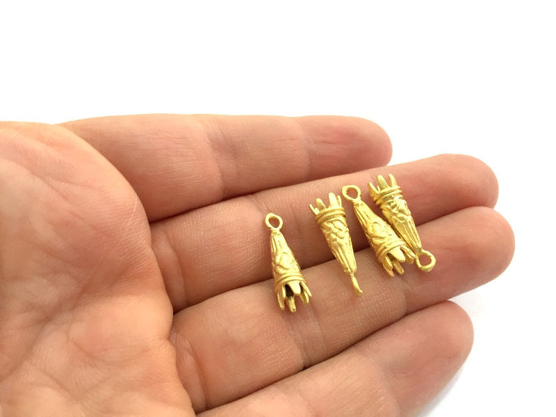 2 Cone Findings  Gold Plated Brass Cone Findings (22x6mm) G5710