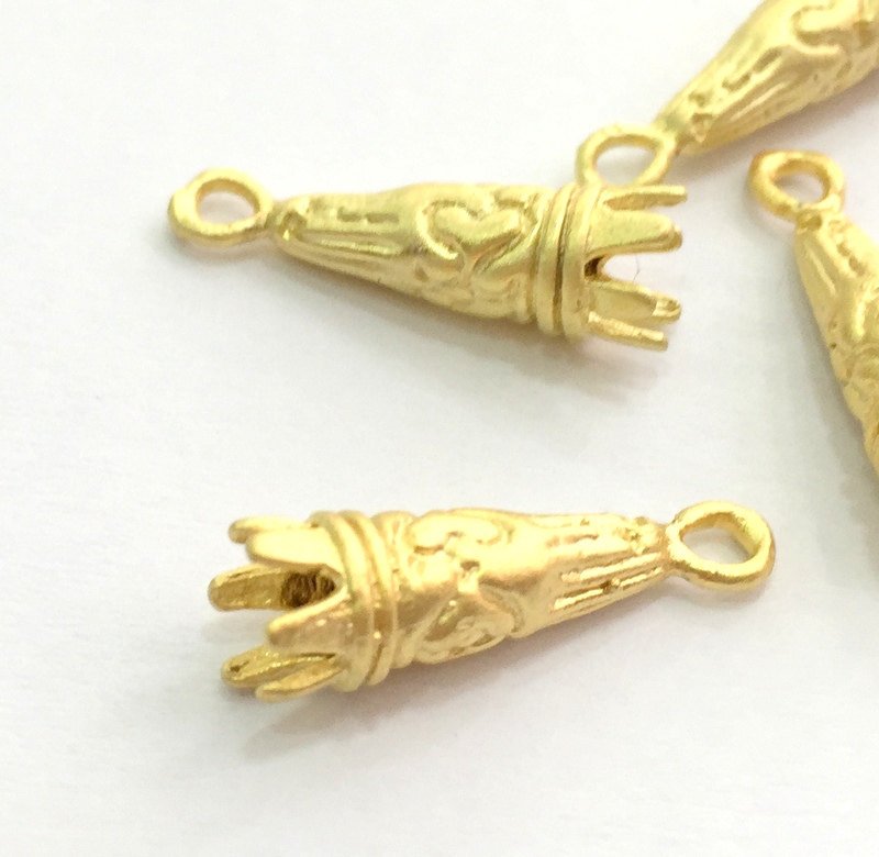 2 Cone Findings  Gold Plated Brass Cone Findings (22x6mm) G5710