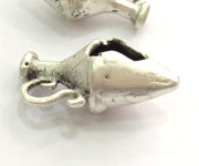 Antique Silver Plated Brass Amphora Pendant 25x16mm   G13944