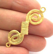 2 Pcs  ( 45x14mm ) Gold Plated Brass  Connector ,Charms G5713
