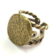 Adjustable Ring Blank, (20mm blank ) Antique Bronze Plated Brass G5716