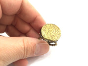 Adjustable Ring Blank, (20mm blank ) Antique Bronze Plated Brass G5716