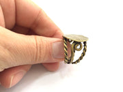 Adjustable Ring Blank, (20mm blank ) Antique Bronze Plated Brass G5716