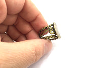 Adjustable Ring Blank, (20mm blank ) Antique Bronze Plated Brass G5716