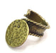 Ring Blank Base Bezel Setting , Adjustable Antique Bronze Plated Brass (20mm blank ) G5718
