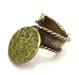 Ring Blank Base Bezel Setting , Adjustable Antique Bronze Plated Brass (20mm blank ) G5718