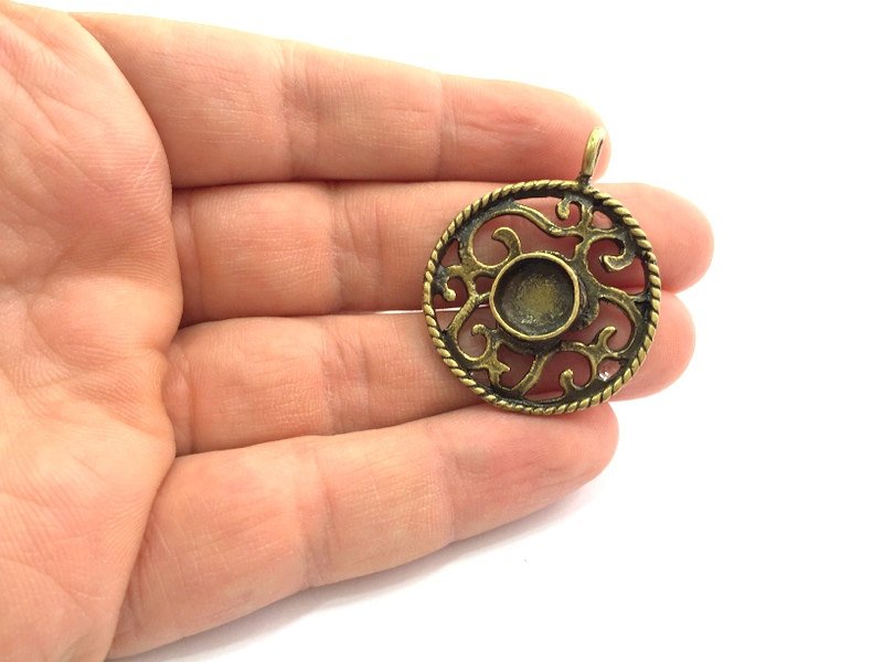 Antique Bronze Brass Blank (10mm blank) , Mountings  G5721