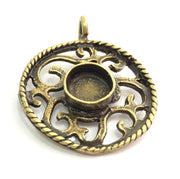 Antique Bronze Brass Blank (10mm blank) , Mountings  G5721