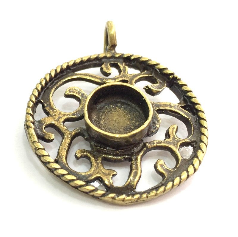 Antique Bronze Brass Blank (10mm blank) , Mountings  G5721