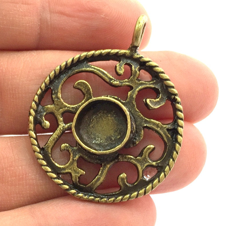 Antique Bronze Brass Blank (10mm blank) , Mountings  G5721