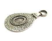 Antique Silver Plated Blank Pendant , Mountings  (25x18mm Blank)  G5726