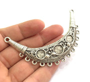 Silver Pendant Tribal Pendant Blank  Necklace Blank  Antique Silver Plated   (10mm and 12mm Blank)  G5728