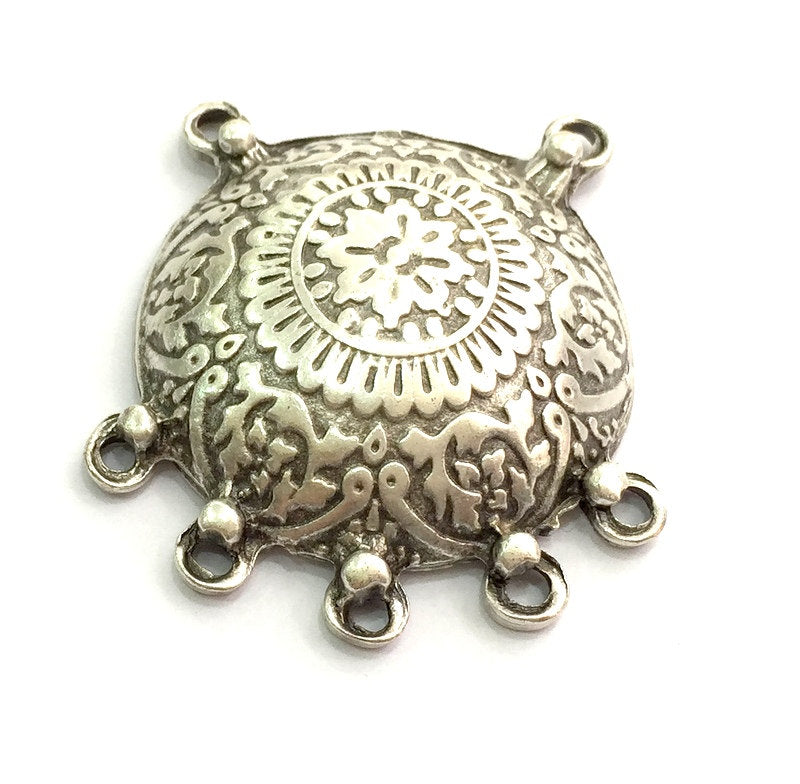 Antique Silver Pendants (44x36mm) Antique Silver Plated Metal  G5729