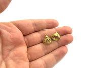 4 Raw Brass Charms 14x12 mm G5731