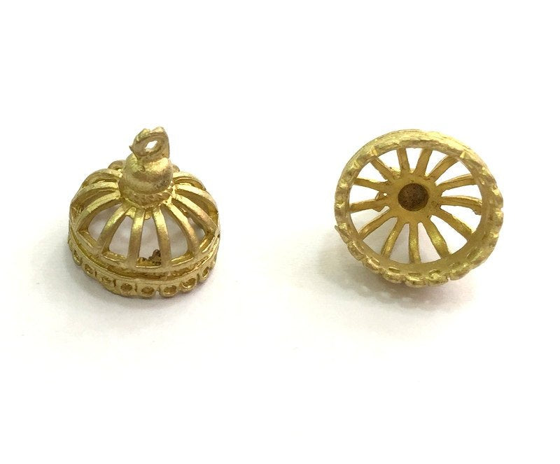 4 Raw Brass Charms 14x12 mm G5731