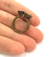 Adjustable Ring Blank, (6mm blank ) Antique Bronze Plated Brass G5737