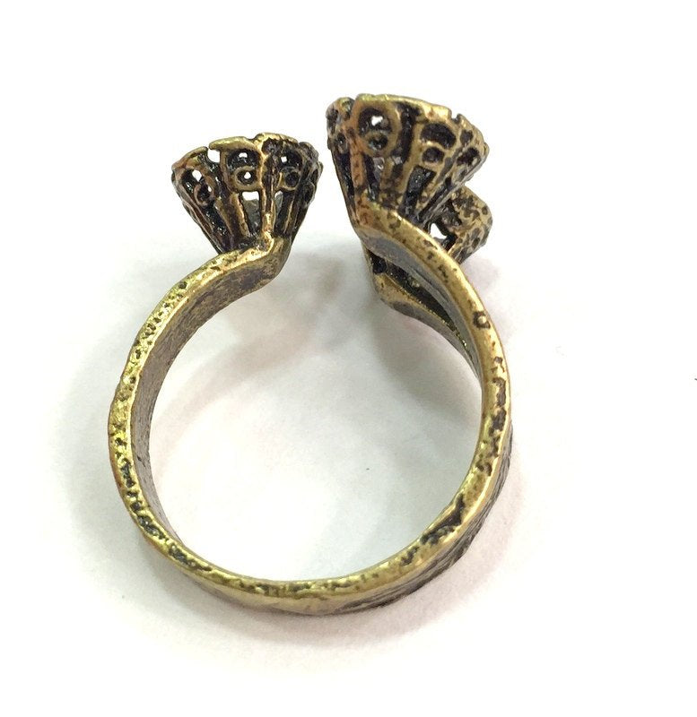 Adjustable Ring Blank, (6mm blank ) Antique Bronze Plated Brass G5737