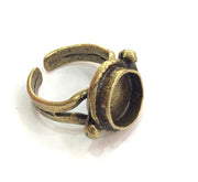 Adjustable Ring Blank, (10mm blank ) Antique Bronze Plated Brass G6505