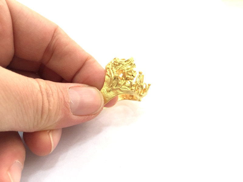 Adjustable Ring Blank, (25mm blank )  Gold Plated Brass G5744