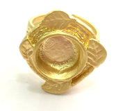 Adjustable Ring Blank, (10mm blank )  Gold Plated Brass G5368