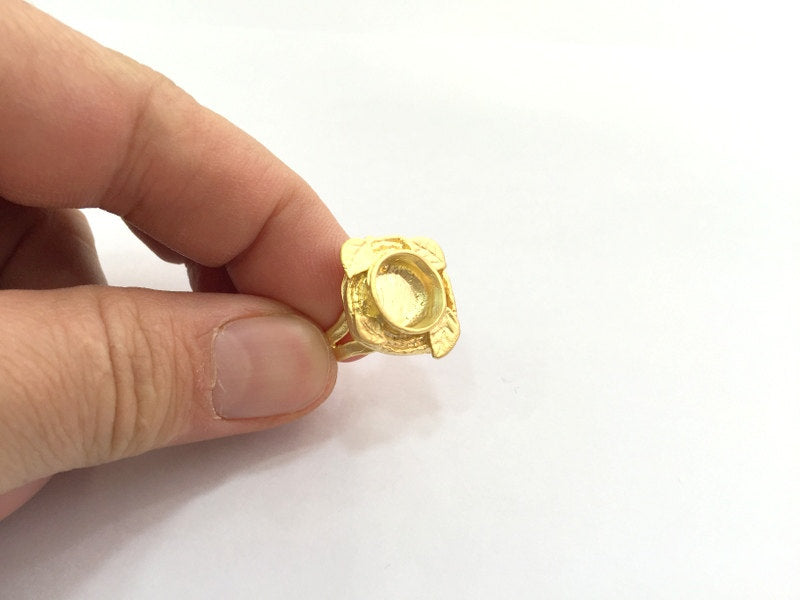 Adjustable Ring Blank, (10mm blank )  Gold Plated Brass G5368