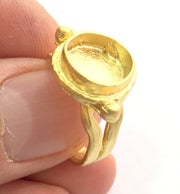 Adjustable Ring Blank, (10mm blank )  Gold Plated Brass G12148