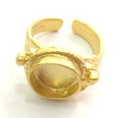 Adjustable Ring Blank, (10mm blank )  Gold Plated Brass G12148