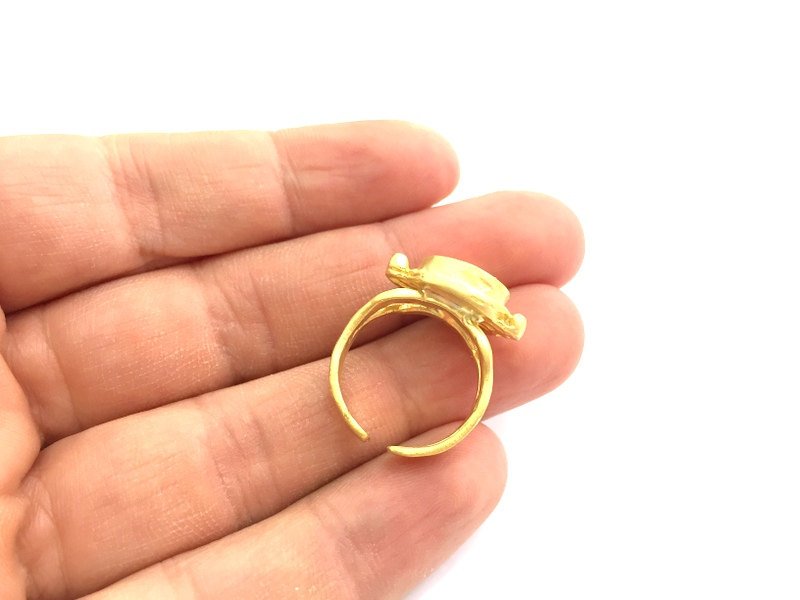 Adjustable Ring Blank, (10mm blank )  Gold Plated Brass G12148