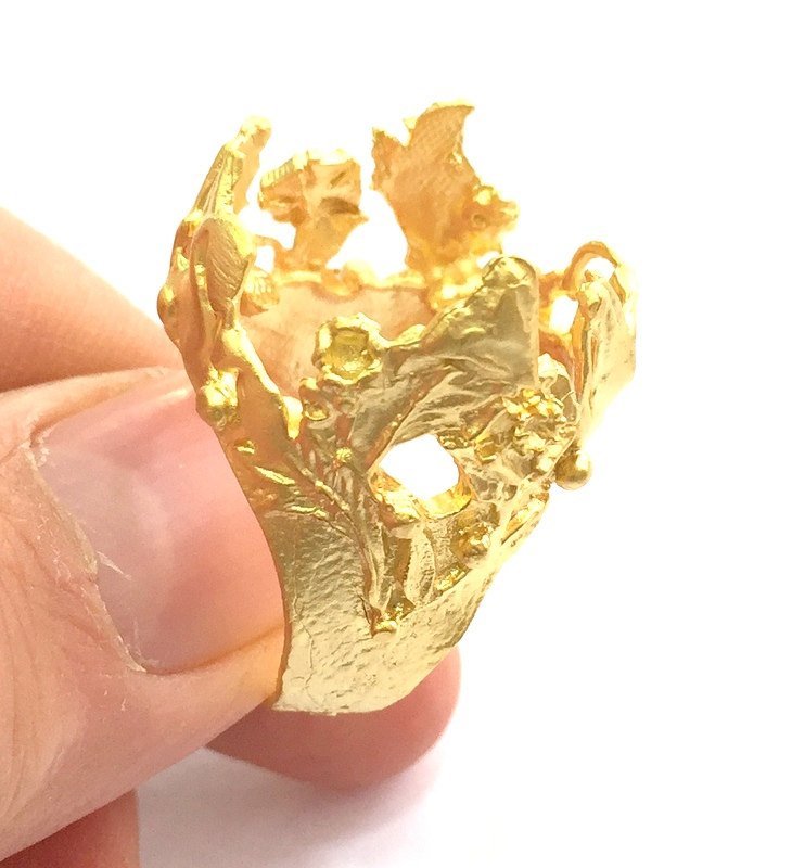 Adjustable Ring Blank, (20mm blank )  Gold Plated Brass G5749