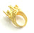 Ring Blank Base Setting Adjustable, (16mm blank )  Gold Plated Brass G5747