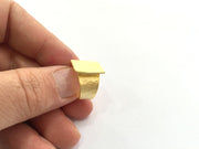 Adjustable Ring Blank, (16mm square blank )  Gold Plated Brass G5750