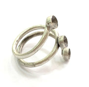 Adjustable Ring Blank, (5mm blank ) Antique Silver Plated Brass G5751
