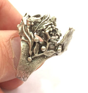 Adjustable Ring Blank, (20mm blank ) Antique Silver Plated Brass G5754