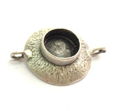 Antique Silver Plated Brass Blanks  Mountings , (10 mm blank) G5755