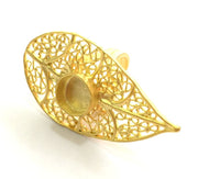 Gold Ring Settings Ring Blank Ring Bezel Base Cabochon Mountings Adjustable  (10mm blank )  Gold Plated Brass G5761