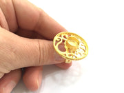 Adjustable Ring Blank, (10mm blank )  Gold Plated Brass G5762