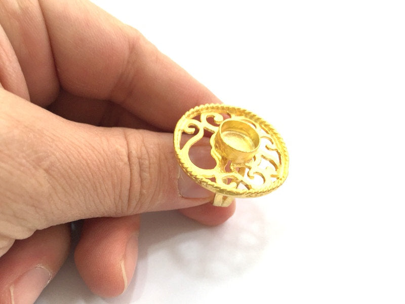 Adjustable Ring Blank, (10mm blank )  Gold Plated Brass G5762