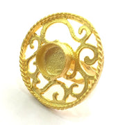 Adjustable Ring Blank, (10mm blank )  Gold Plated Brass G5762
