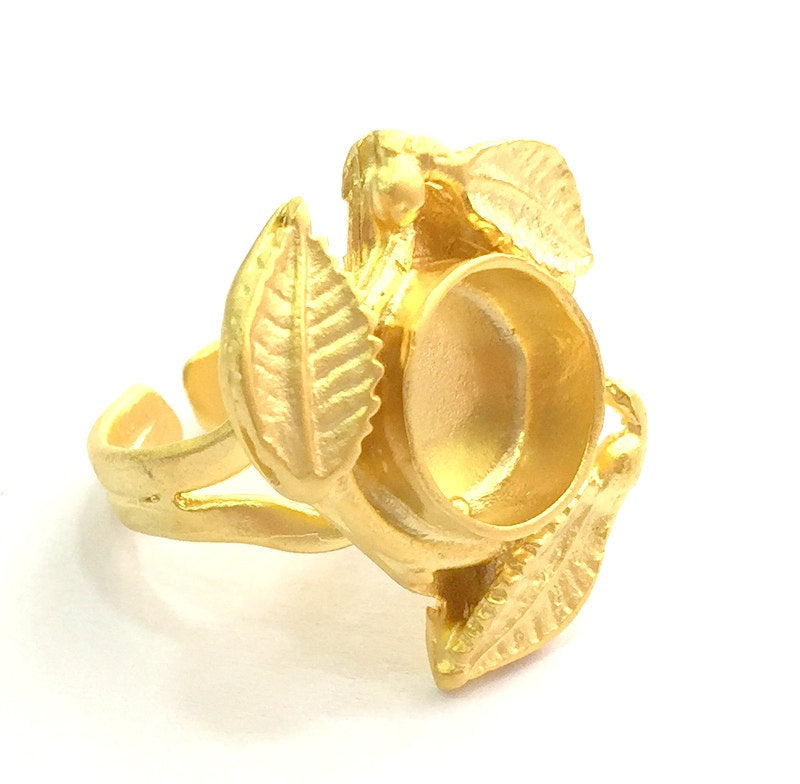 Adjustable Ring Blank, (10mm blank )  Gold Plated Brass G5763