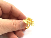 Adjustable Ring Blank, (10mm blank )  Gold Plated Brass G5763