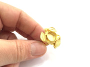 Adjustable Ring Blank, (10mm blank )  Gold Plated Brass G5763