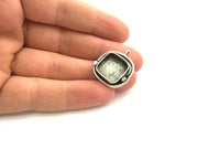 Antique Silver Plated Brass Pendant Blanks  Mountings , (16 mm blank) G9841