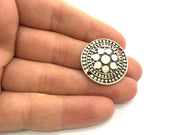 2 Pcs Antique Silver Pendants (27mm) Antique Silver Plated Metal  G5774