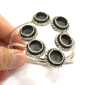 Adjustable Bracelet Blank Findings ( 12mm Blank ), Antique Silver Plated Brass G5776