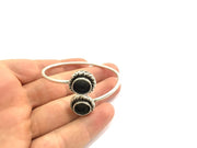 Adjustable Bracelet Blank Findings ( 10mm Blank ), Antique Silver Plated Brass G5777