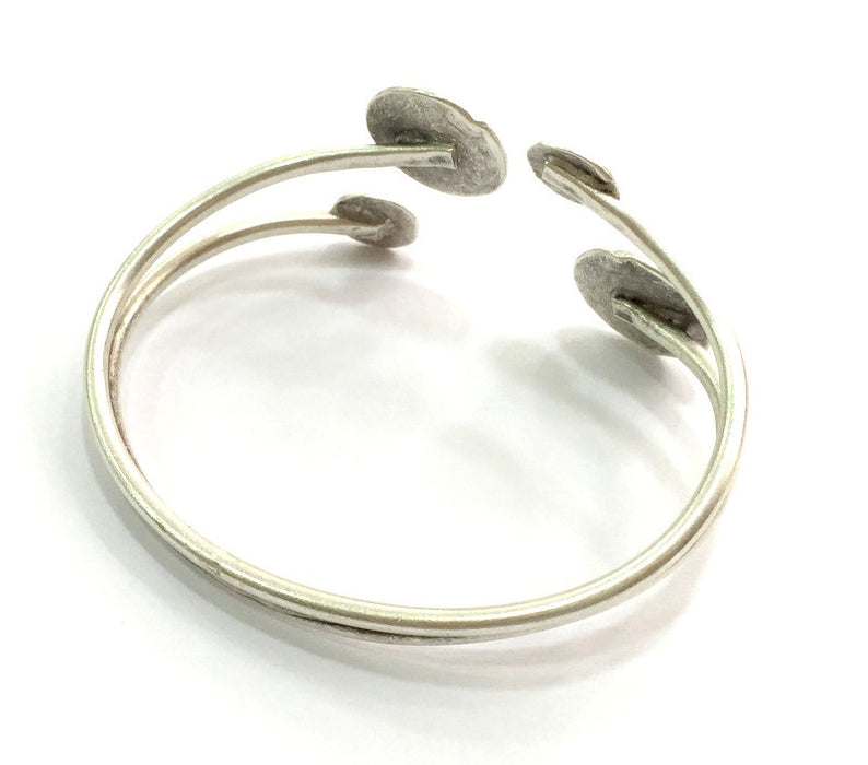 Adjustable Bracelet Blank Findings (16mm and 10mm Blank) , Antique Silver Plated Brass G9634