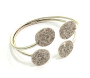 Adjustable Bracelet Blank Findings (16mm  Blank) , Antique Silver Plated Brass G5780